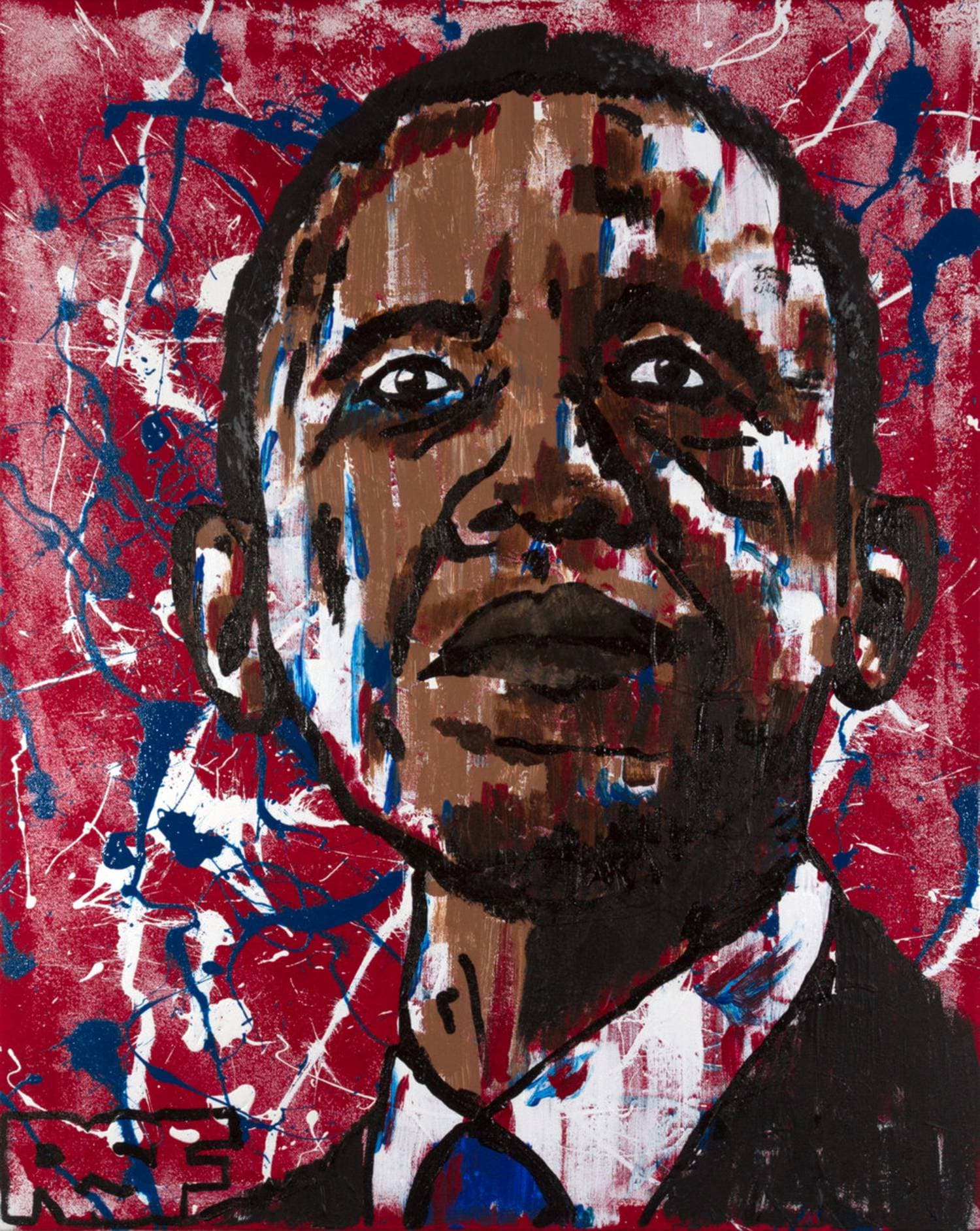 Barack Obama, acrylic on canvas by R. Spencer Fink